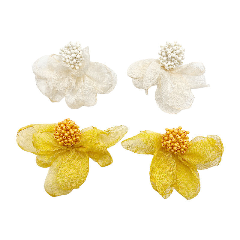 Blumen Gelbe Vintage Taste Fairy Übertriebene Ohrringe
