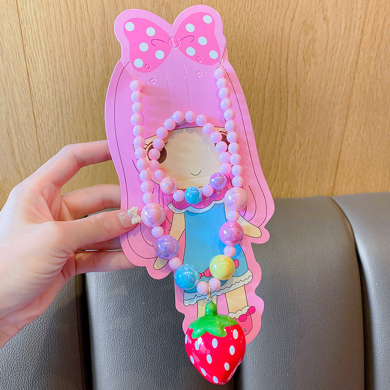 Costume à pince d'oreille Belle rose pour enfants, petits colliers de princesse