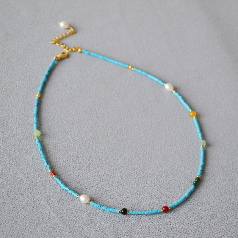 Colliers turquoise bleus de style palais occidental rétro