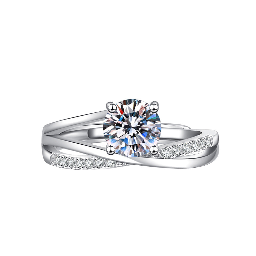 Welfare Inlaid Craft Shiny Diamond Adjustable Opening Wind Fashion Rings