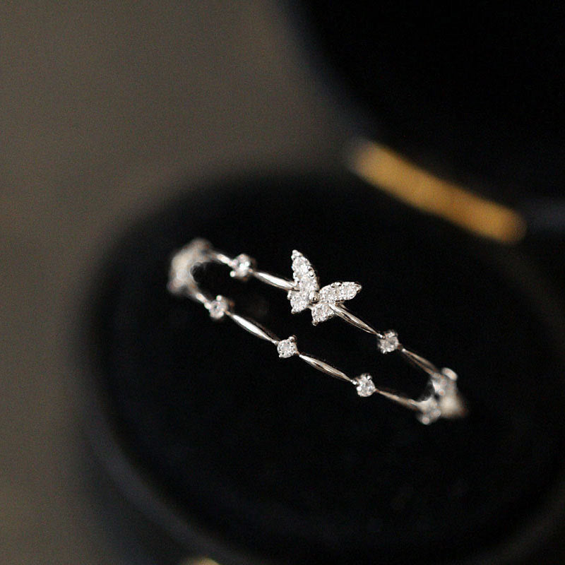 Design Fresh Small Diamond Exquisite Sterling Rings