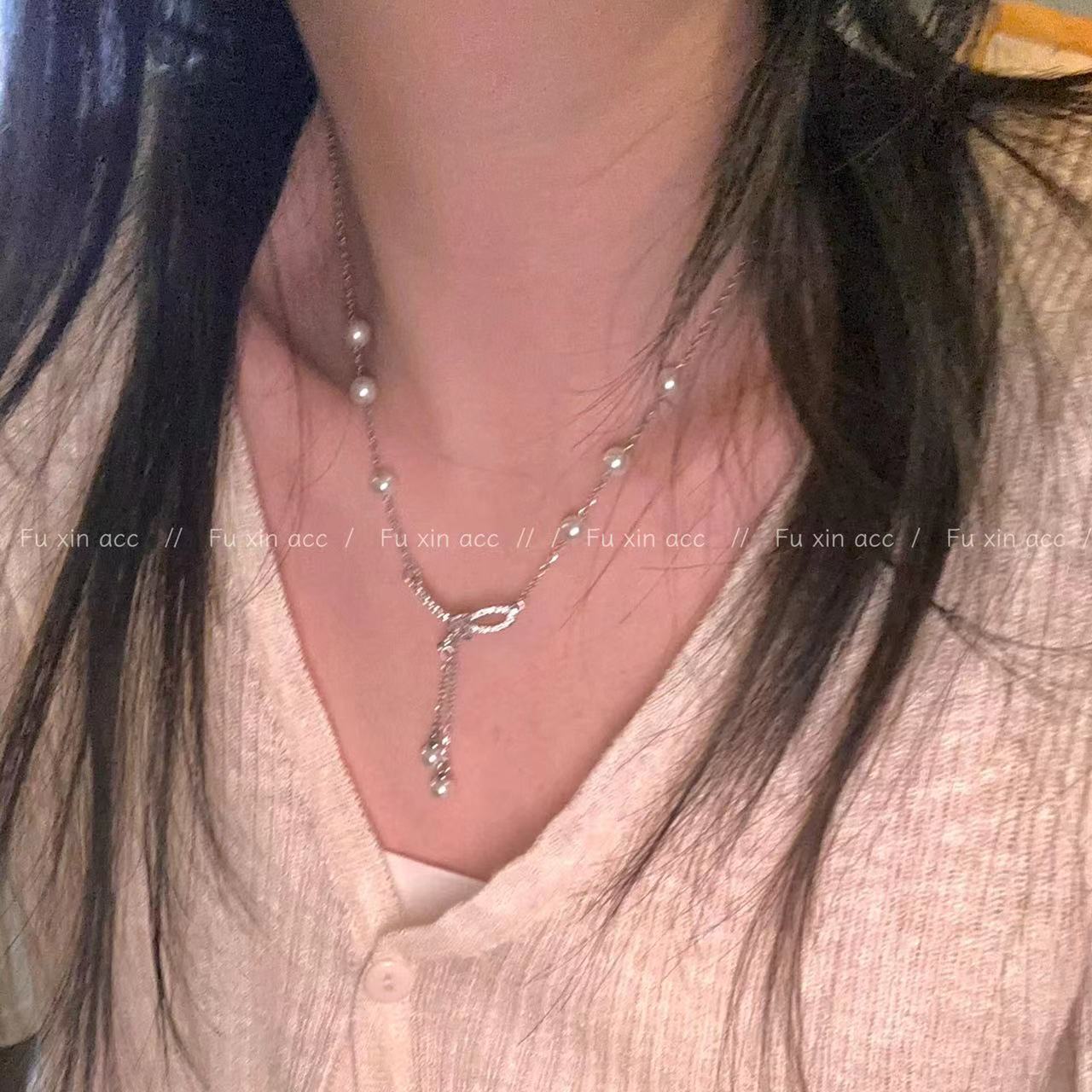 Retro Pure Desire Style Bow Female Necklaces