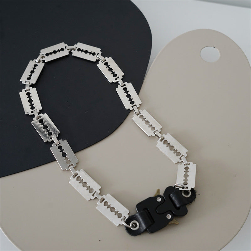 Plug Lock Metal Thick Chain Hip Hop Blade Necklaces