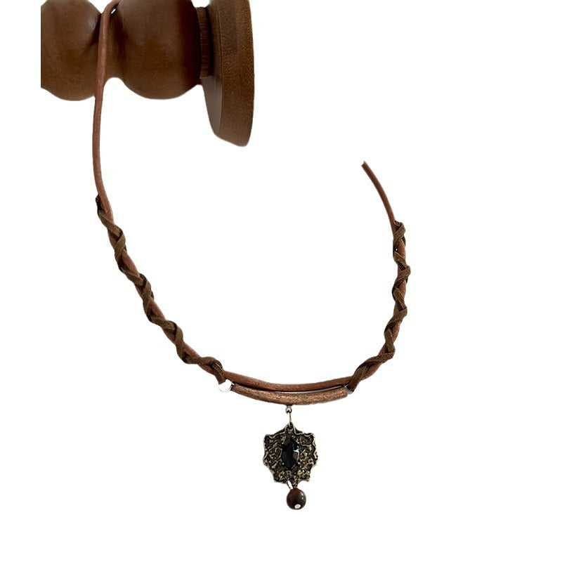 Colliers de conception de niche de coeur d'enroulement de denim de personnalité