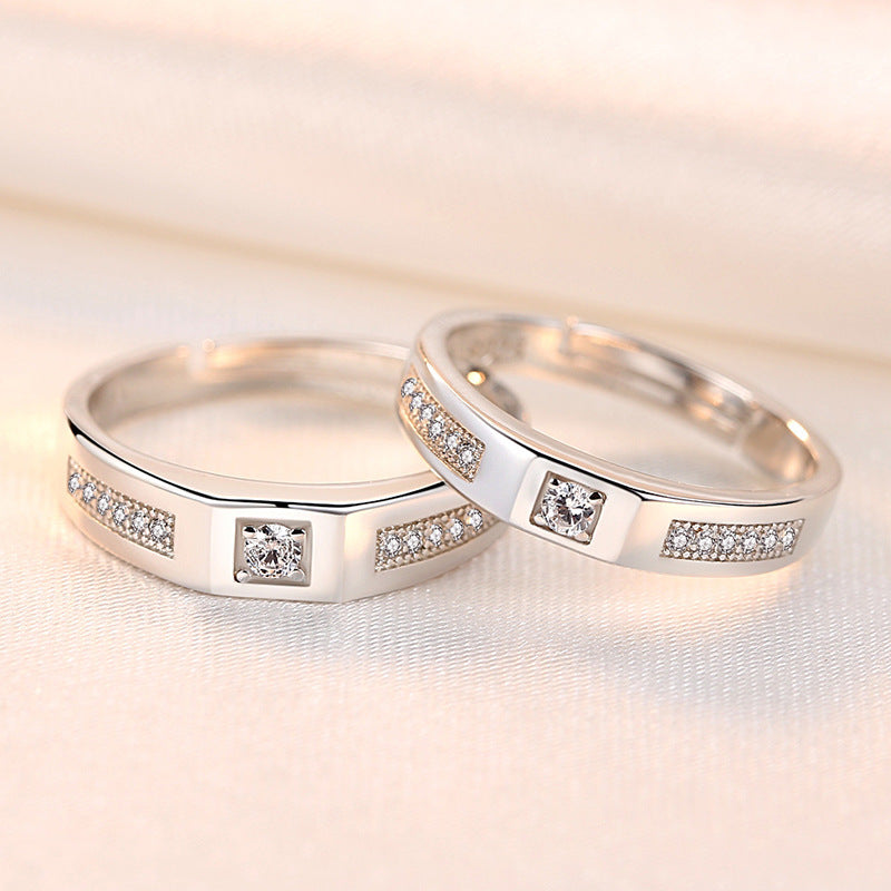 Women's & Men's & Trendy Sier And Word Gang Drill Rings