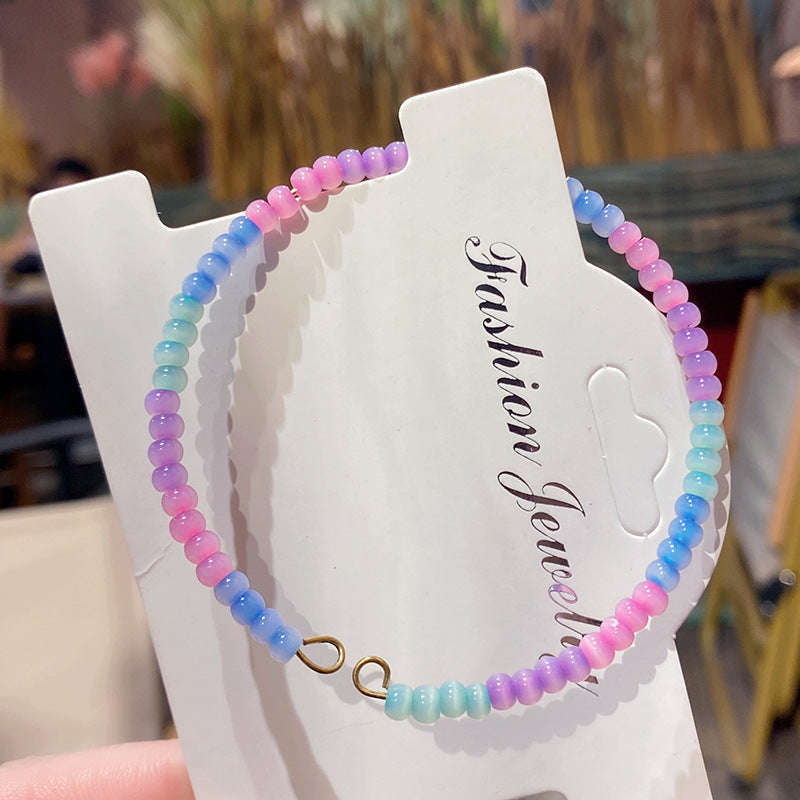 Nischenarmbänder mit Farbverlauf in Regenbogenfarben und Glasur