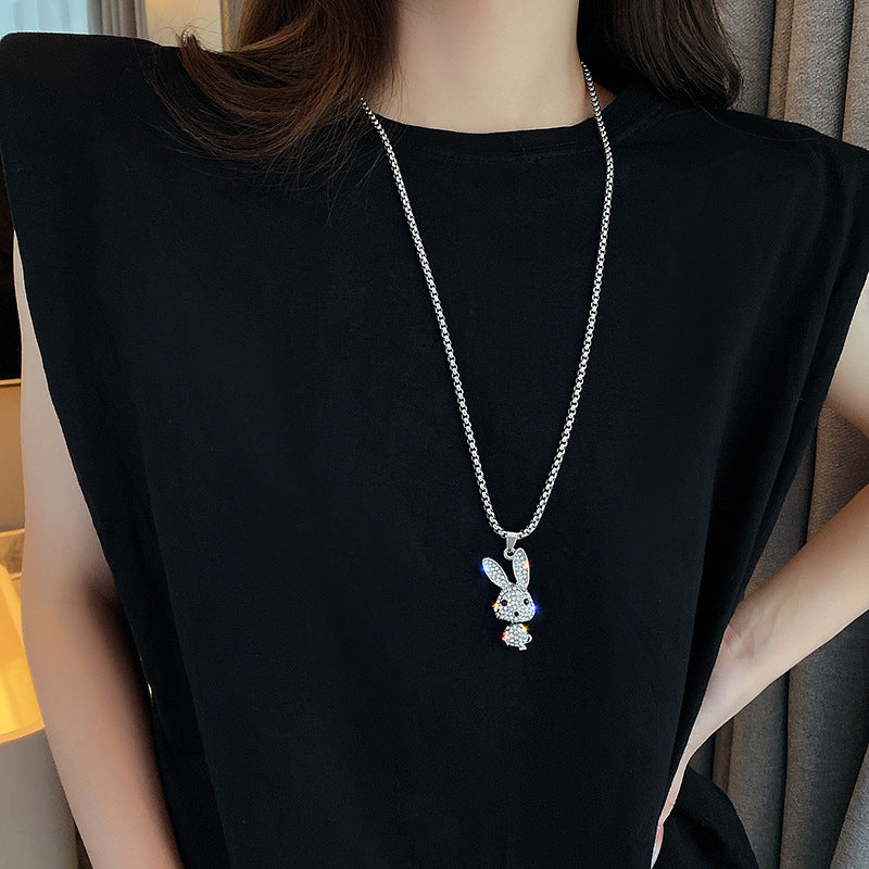 Women's Accessories Long Pendant Titanium Steel Trendy Hip Hop Sweater Necklaces