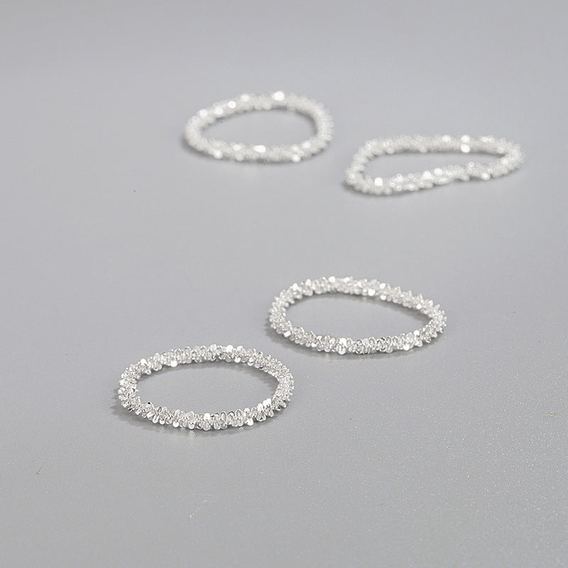 Einfache Blumenkohl-Armbänder im Kaltstil aus Sterlingsilber