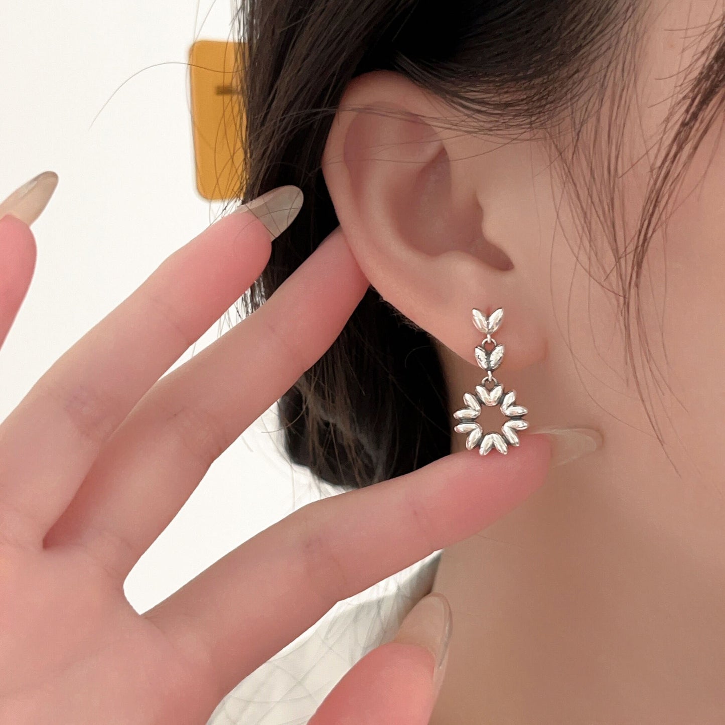 Women's Sterling Snowflake Wheat Unique High Sense Earrings