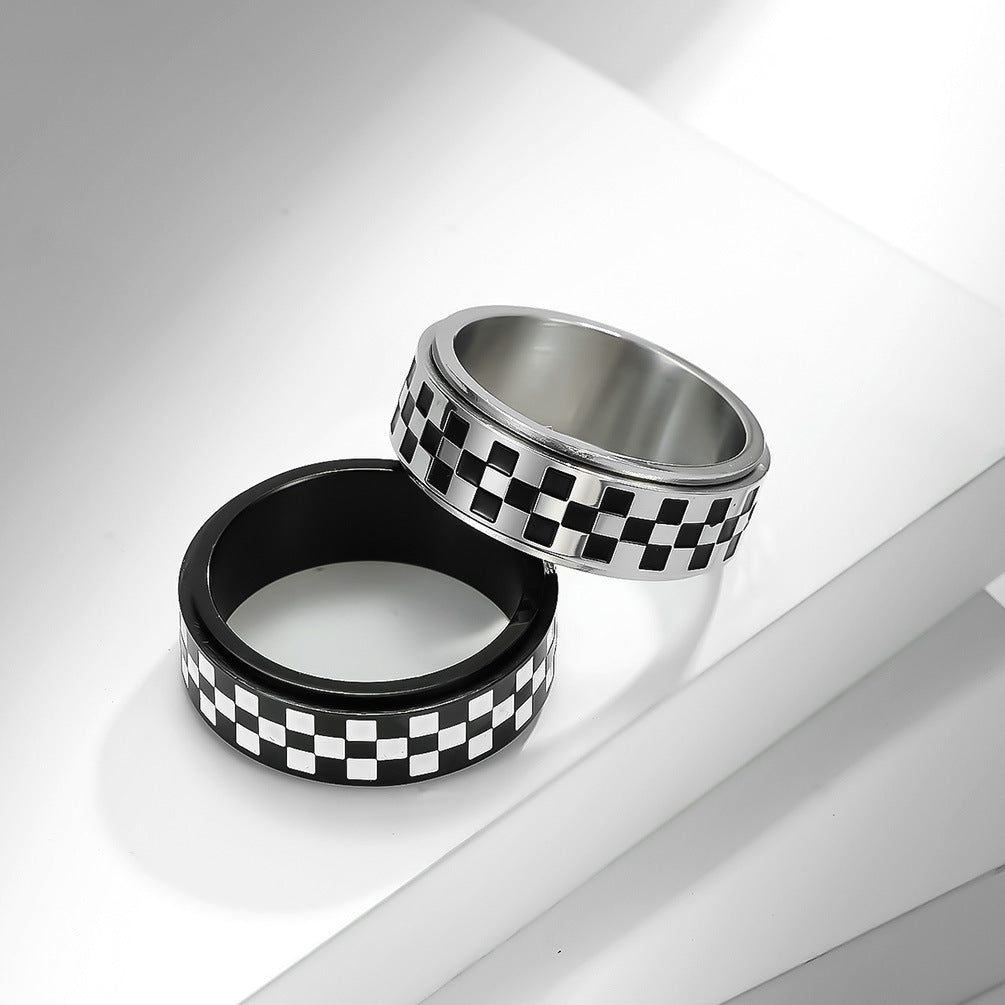 Go Chessboard schwarz-weiß karierte Ringe