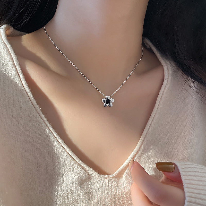 Colliers en diamant pour femmes, petite fleur, simples, doux et cool