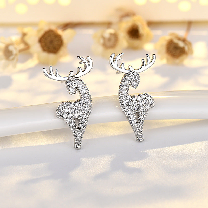 Women's Sier Plated Christmas Trendy Temperament Wild Earrings