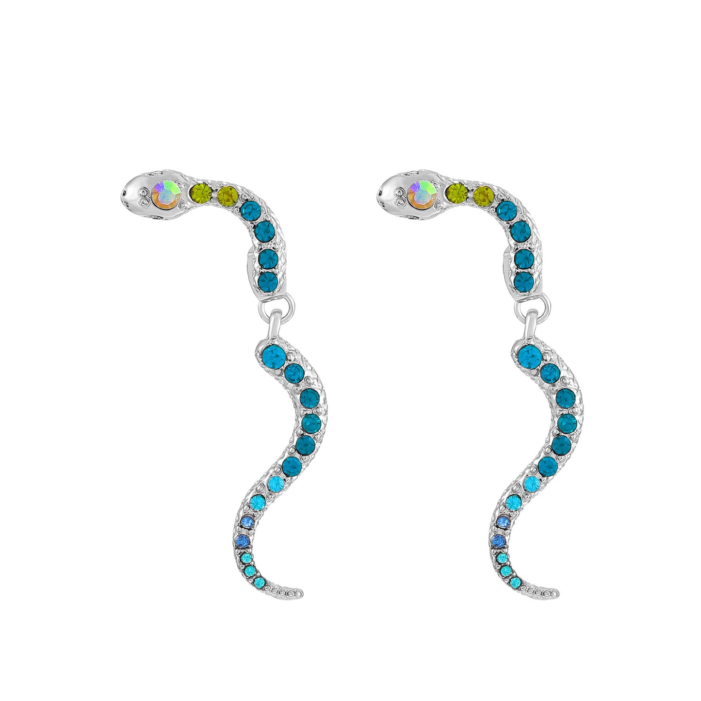 Zodiac Snake Shape Colorful Crystals Fashion Earrings