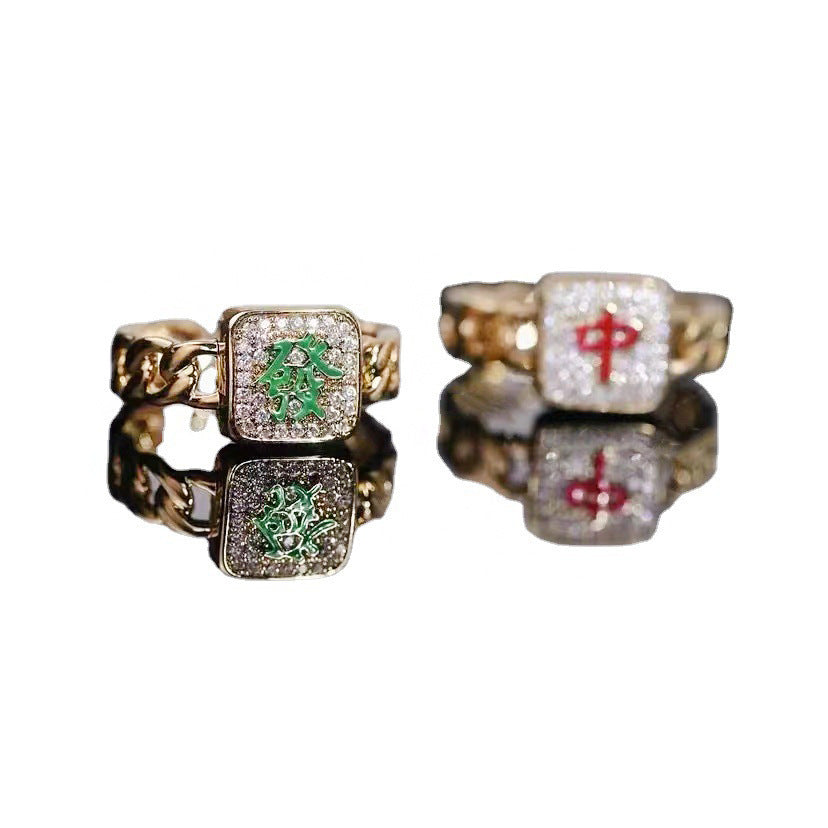 Style Slightly Inlaid Zirconium Design Light Luxury Rings