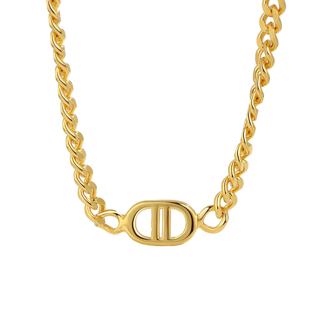 Straps Letter Double Female Hip Hop Pig Necklaces