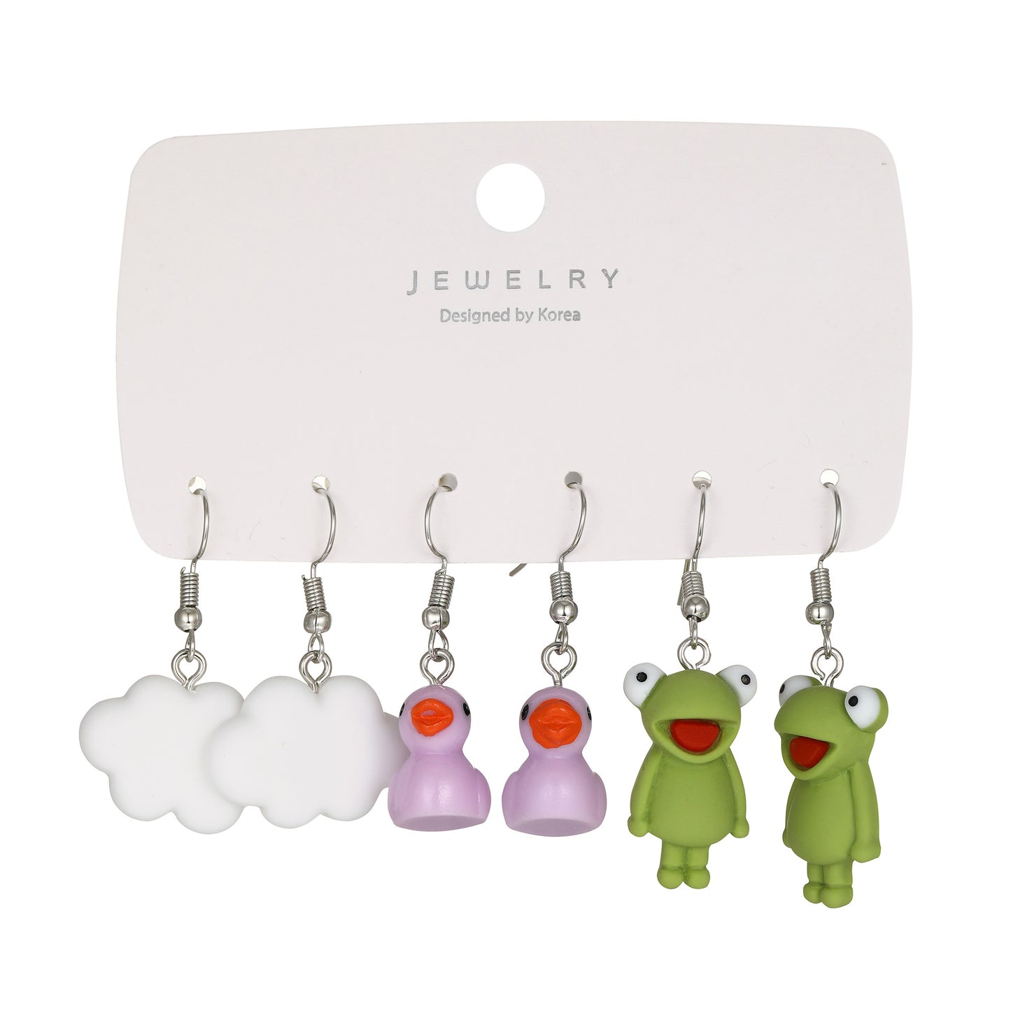 Canard Grenouille Carte Stockage Fun Acrylique Boucles d’oreilles