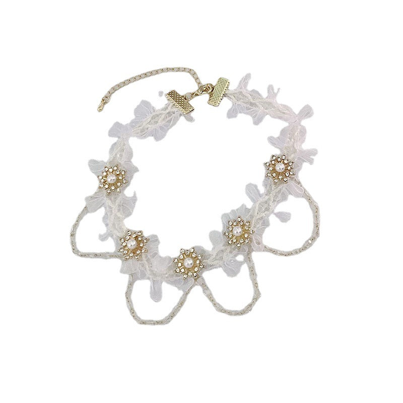 Super fée beaux colliers de cou en dentelle blanche
