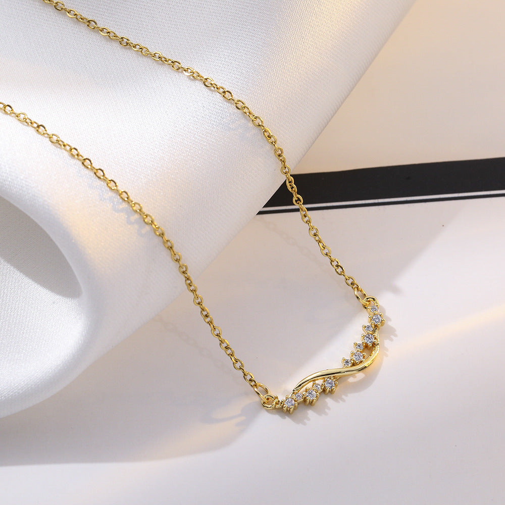 Women's Double Layer Twin Simple Niche Smiley Necklaces