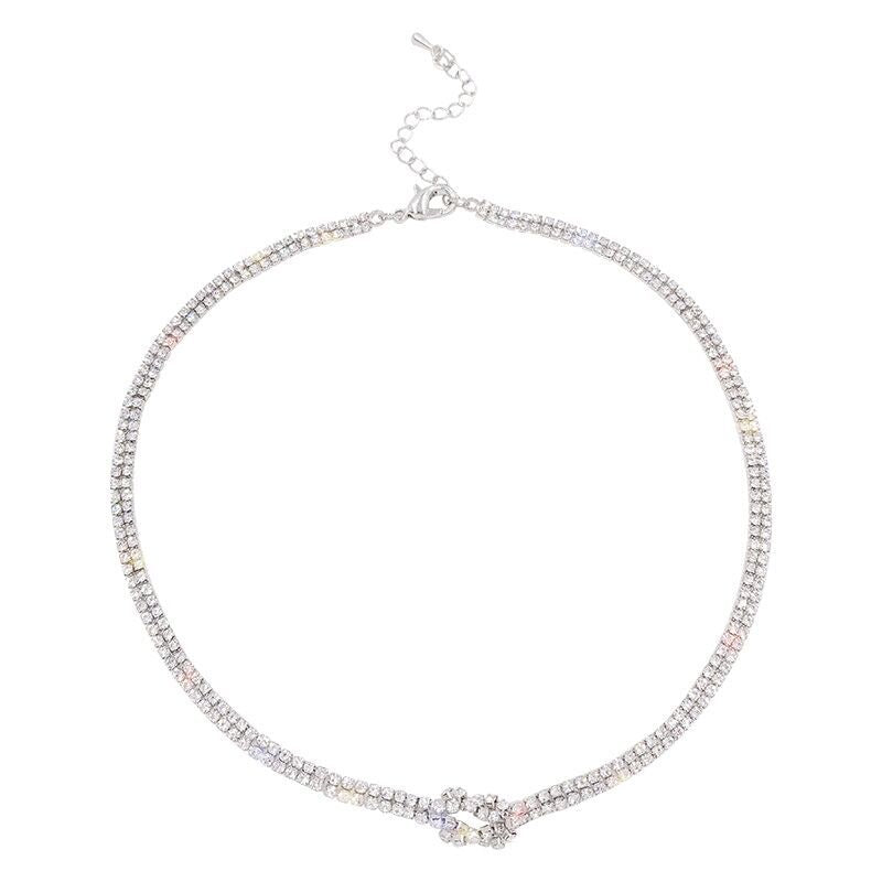Women's Simple Cold Style Diamond Collar Design Necklaces