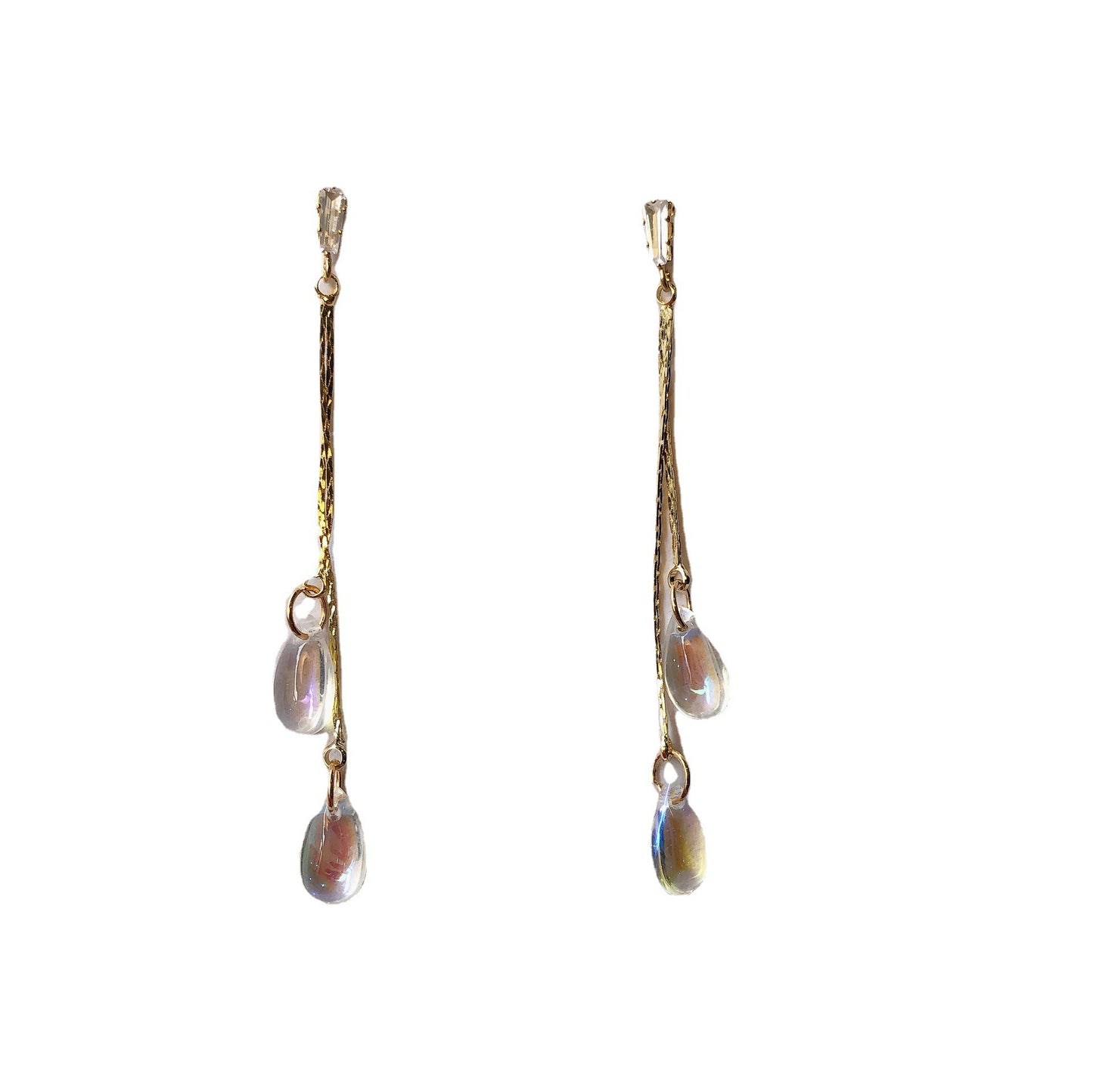 Tears Classical Temperament Dazzling Color Changing Water Earrings
