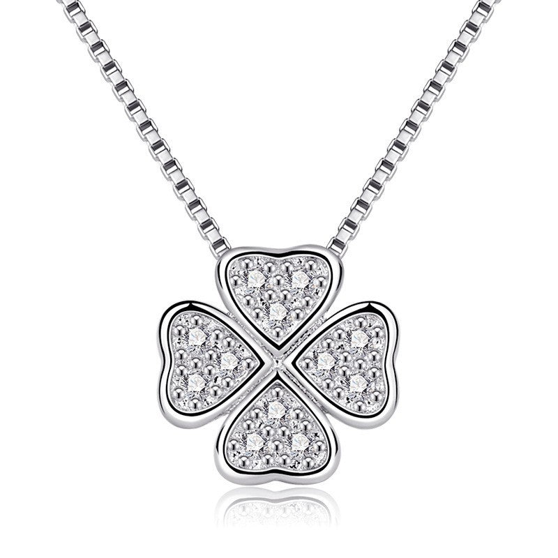 Female Clavicle Chain Clover Jewelry Pendant Simple Birthday Necklaces