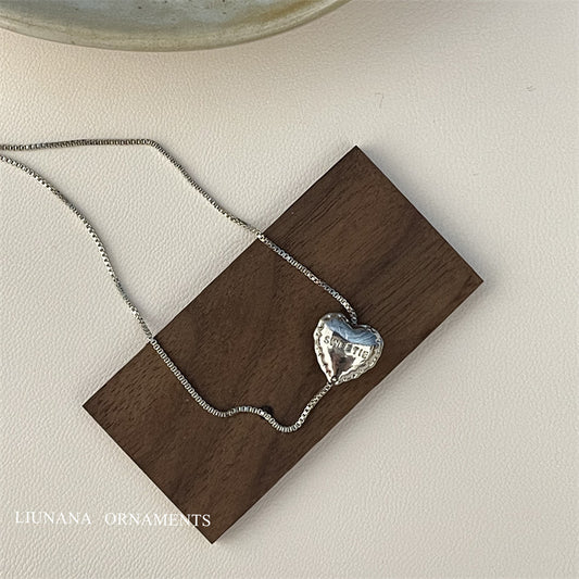 Love Bright Sier – colliers tridimensionnels à la mode en forme de cœur de pêche, clavicule