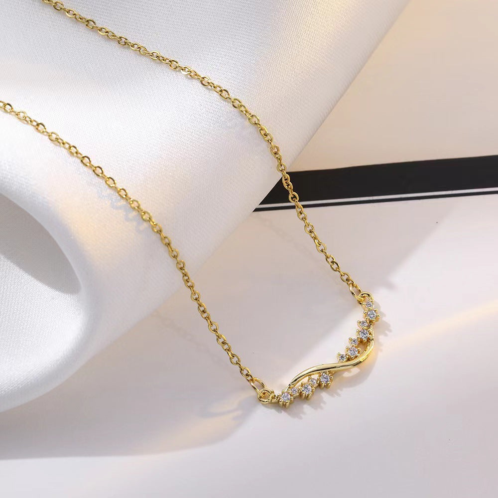 Women's Double Layer Twin Simple Niche Smiley Necklaces