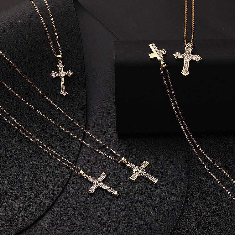 Colliers en or véritable plaqué cuivre et Zircon incrusté