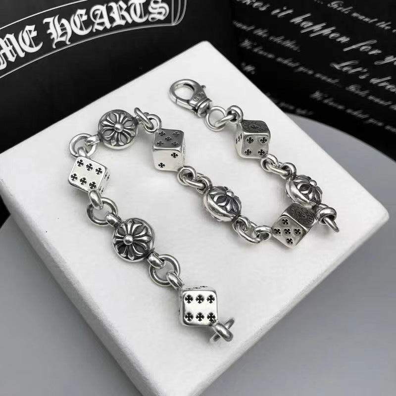 Men's Crook Dice Cross Retro Cruciate Flower Bracelets