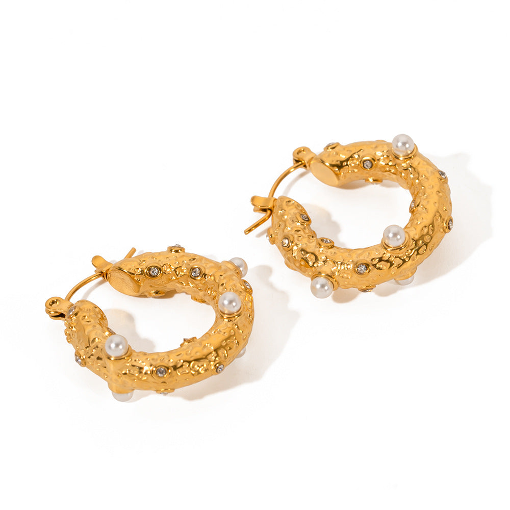 Women's Personality Hoop Gold Stainless Steel Jewelry Rings