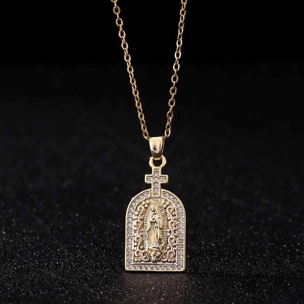 Virgin Mary Pendant Female Light Luxury Necklaces