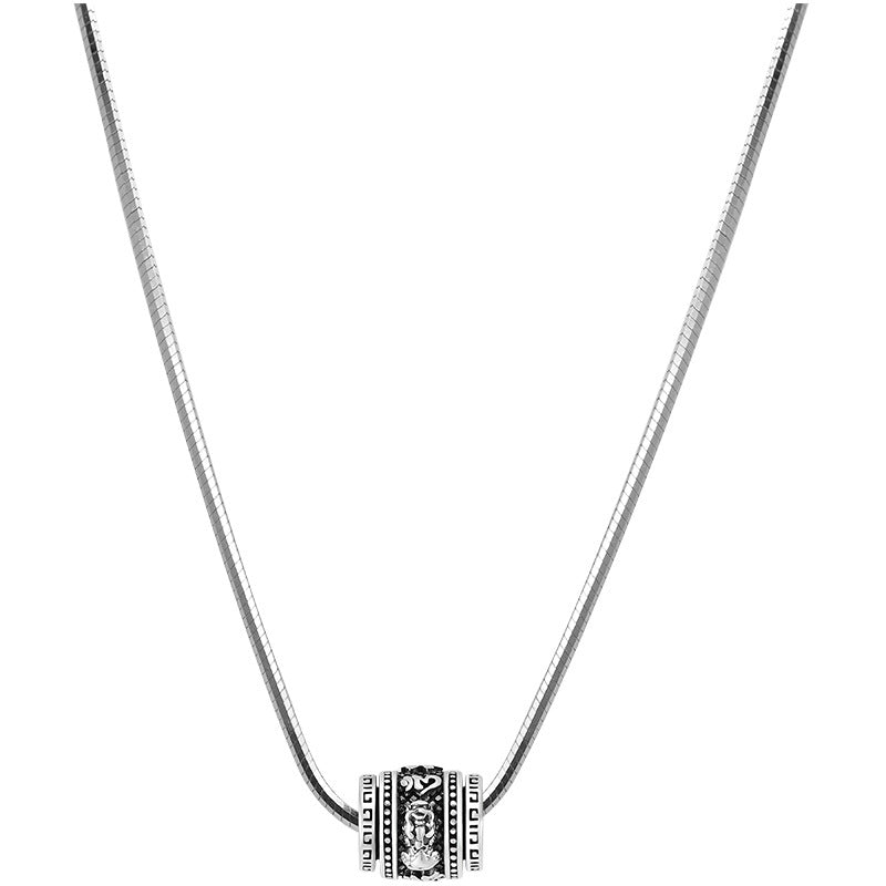 Men's Rotating Trendy Unique Snake Bones Chain Sier Necklaces