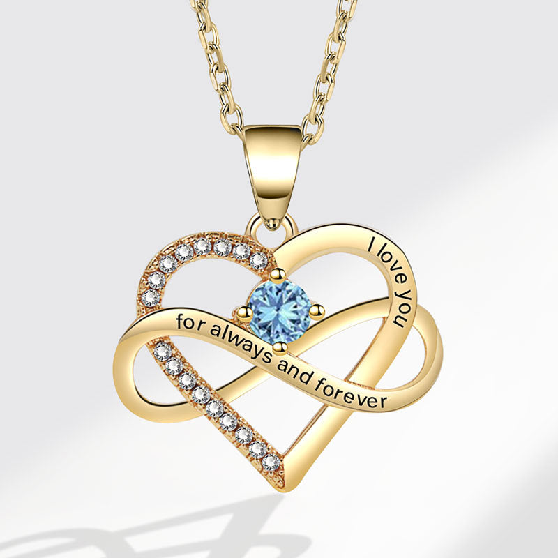 Colliers simples en forme de coeur avec micro incrustation de mode lettrage