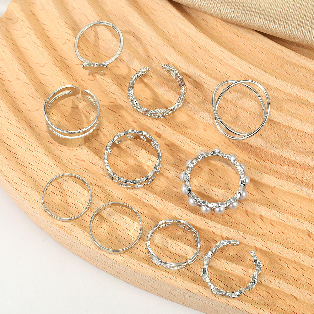 Damen-Schmetterlings-Perlen-Set, einfache, temperamentvolle Ringe