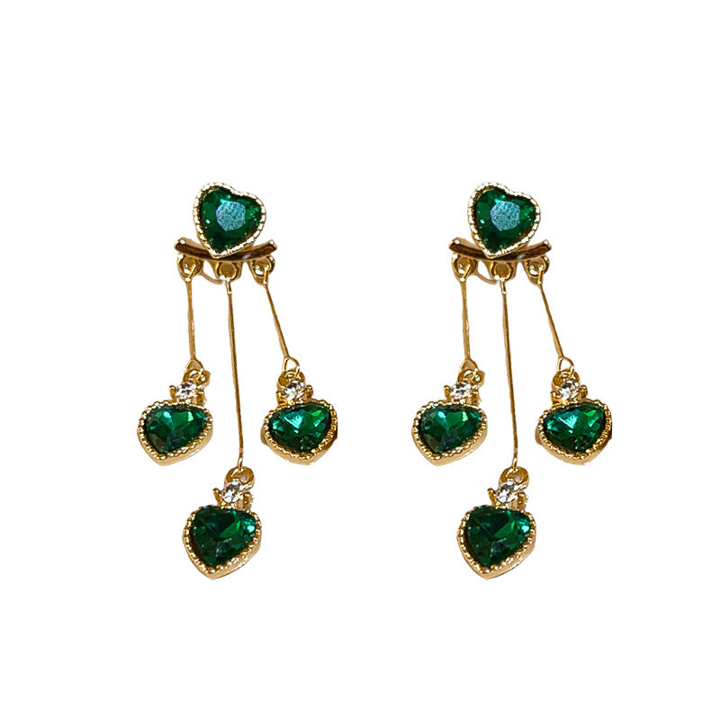 Needle One Style For Diamond Heart-shaped Earrings