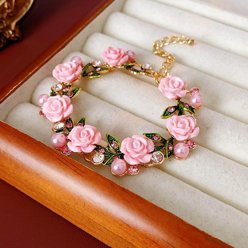 Leaves Rhinestone Pearl Fashionable Temperament Girlish Style Necklaces