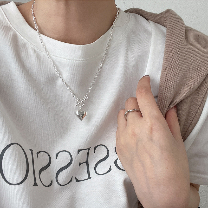 Colliers en forme de cœur de pêche pour femmes, Style froid, pour Couple, longue chaîne de pull