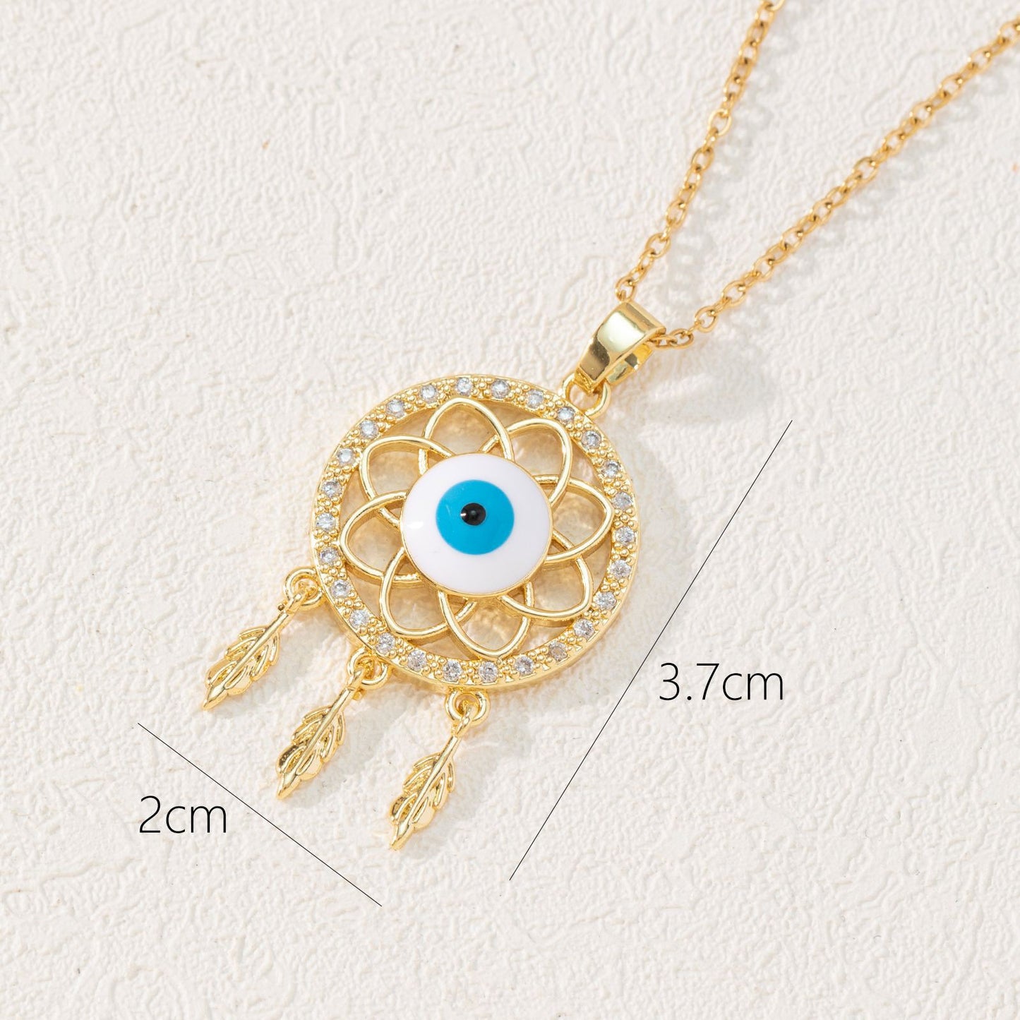 Style Fashion Dripping Zircon Eye Pendant Necklaces