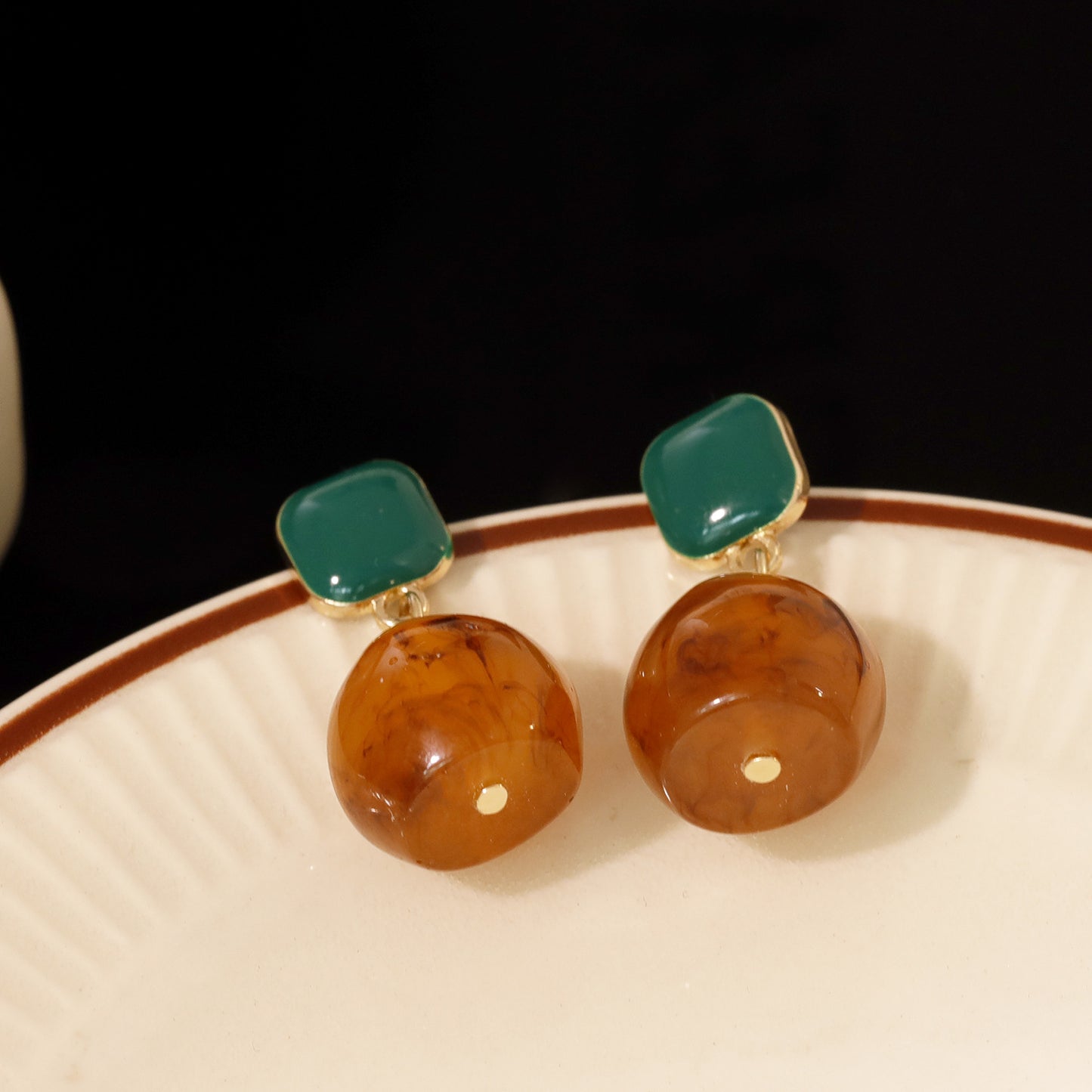 Sier Needle Resin Vintage Nischendesign Advanced Ancient Ohrringe