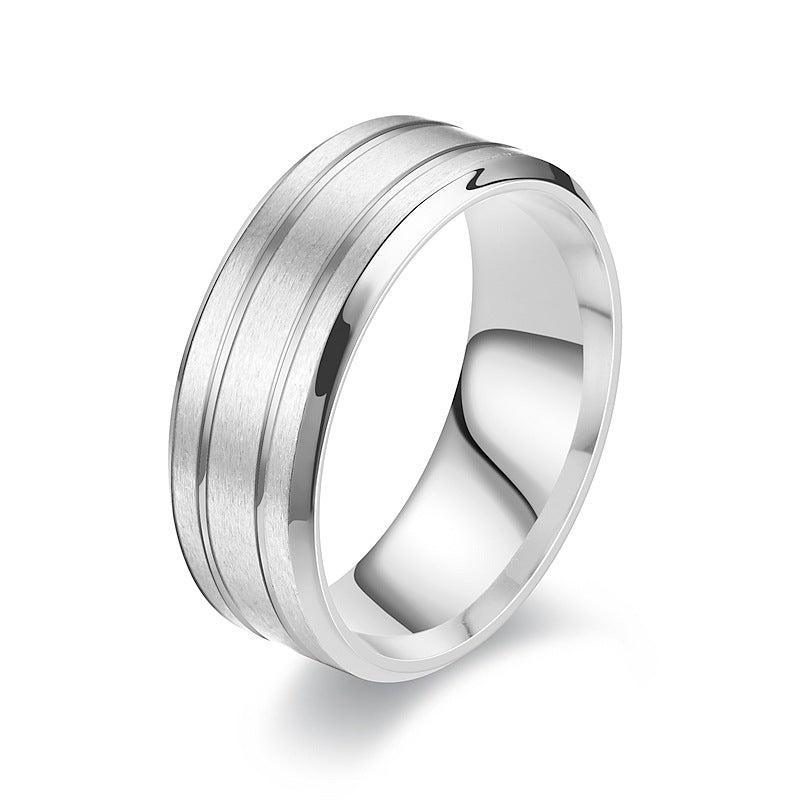 Herren Stahl Frosted Fashion Einfache Paar Koreanische Ringe