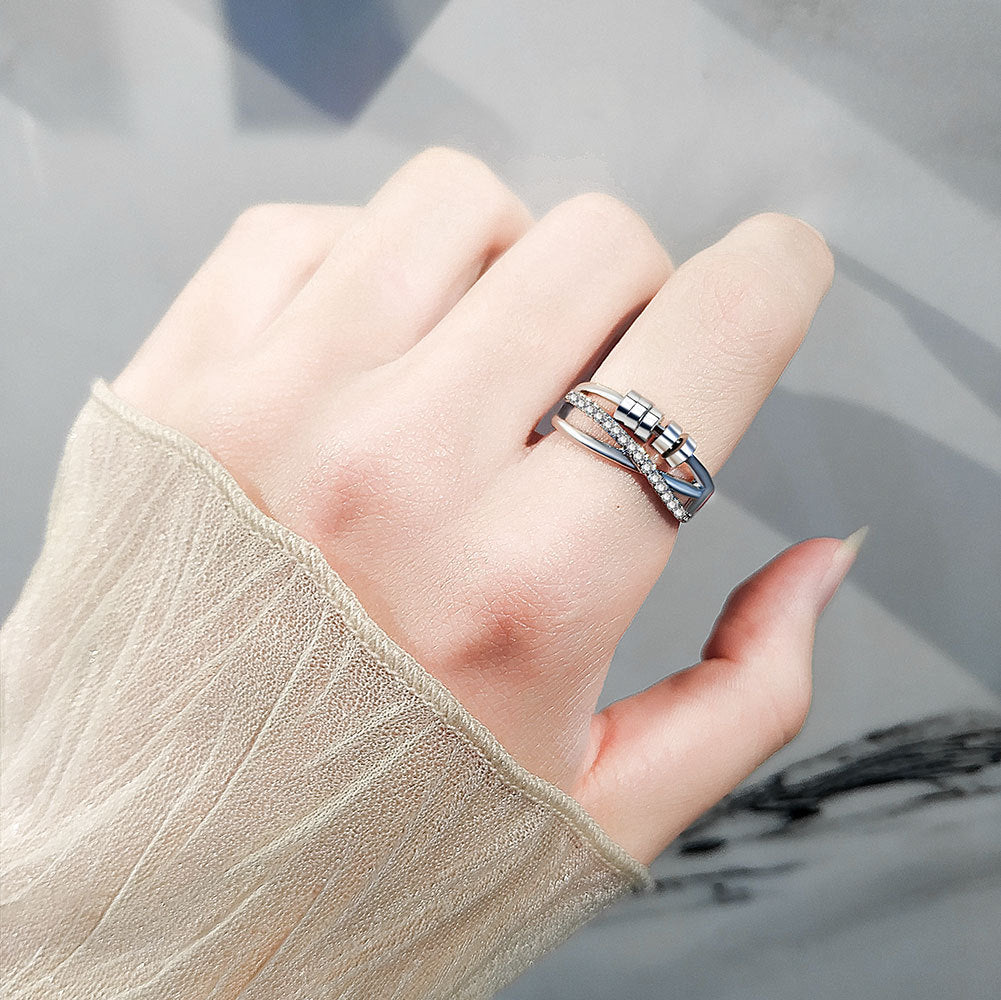 Women's Rotatable Rotating Personality Round Open Rings
