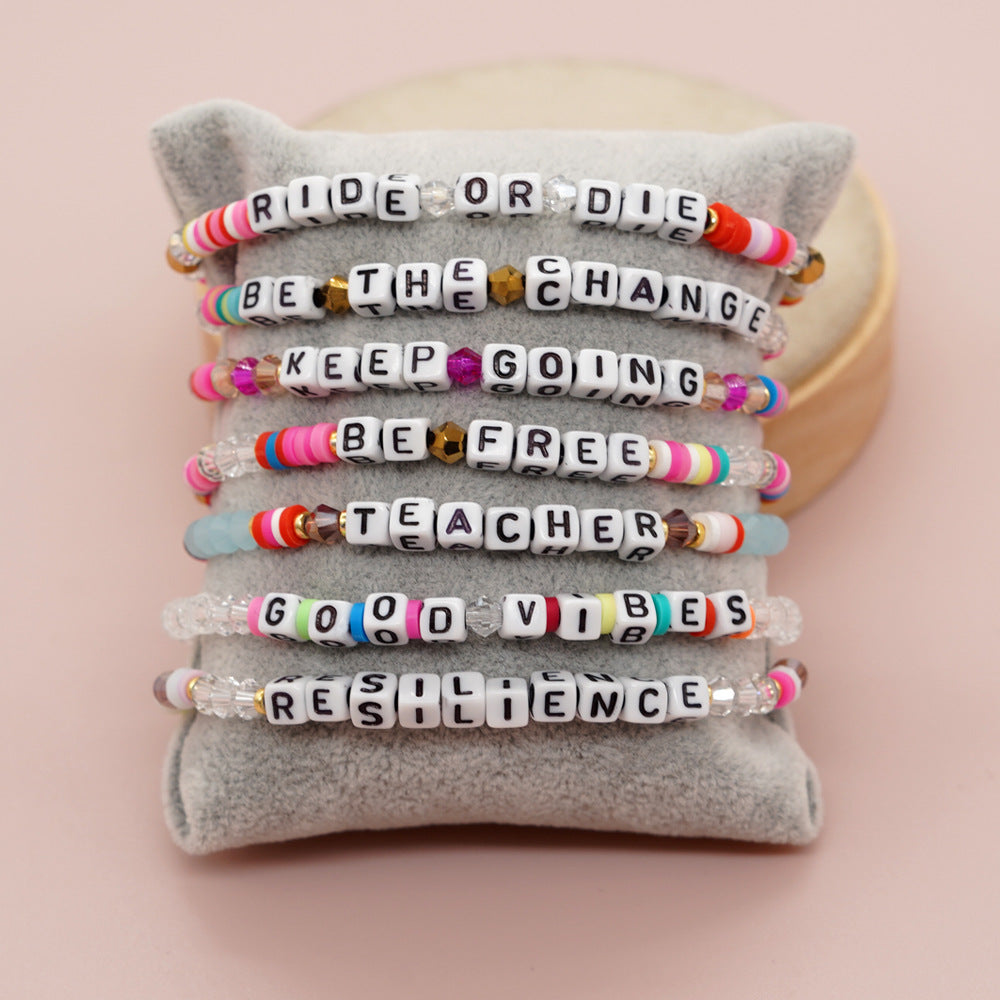 Perlen bunte Polymer Clay Kristall handgefertigte Armbänder