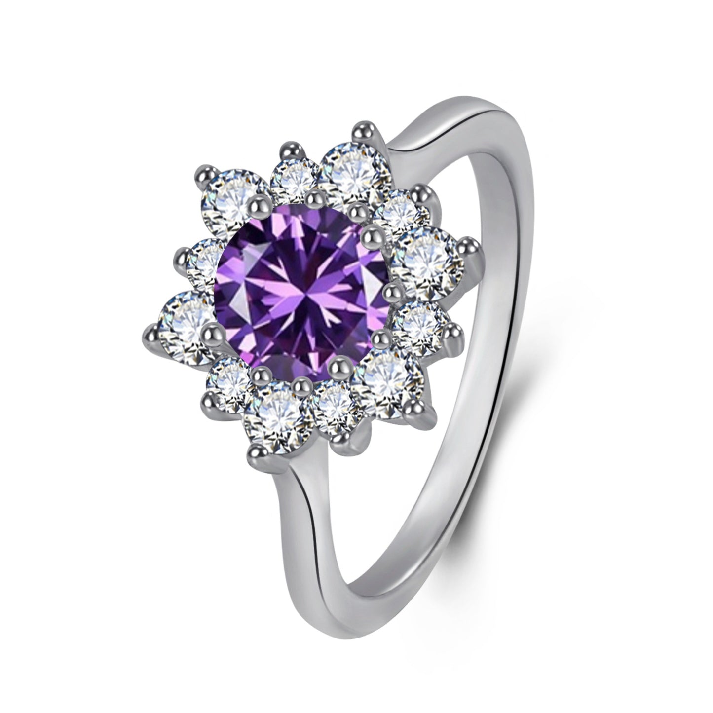 Fashionable Elegant Snowflake Sunflower Full Diamond Rings