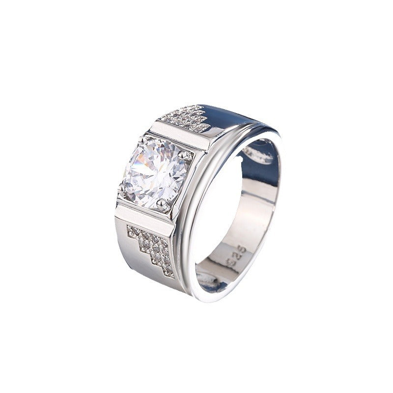 Men's Korean Luxury Full Diamond Closed Mouth Rings