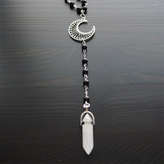 Pendentif en cristal, prisme hexagonal, colliers en Jade à la mode