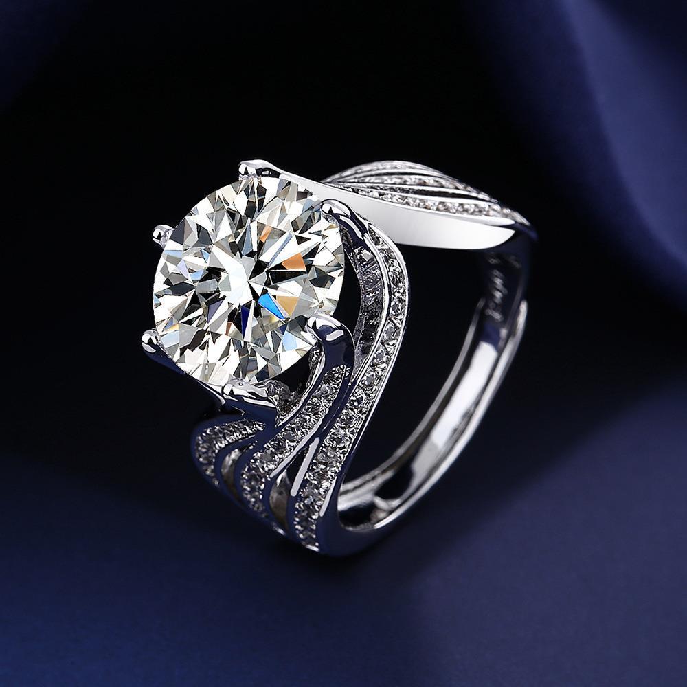 Princess Diamond Big Luxury Karat Artificial Female Rings