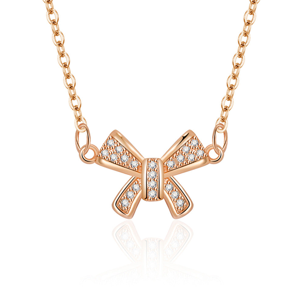 Style Bow Pendant Fashion Temperament Entry Necklaces