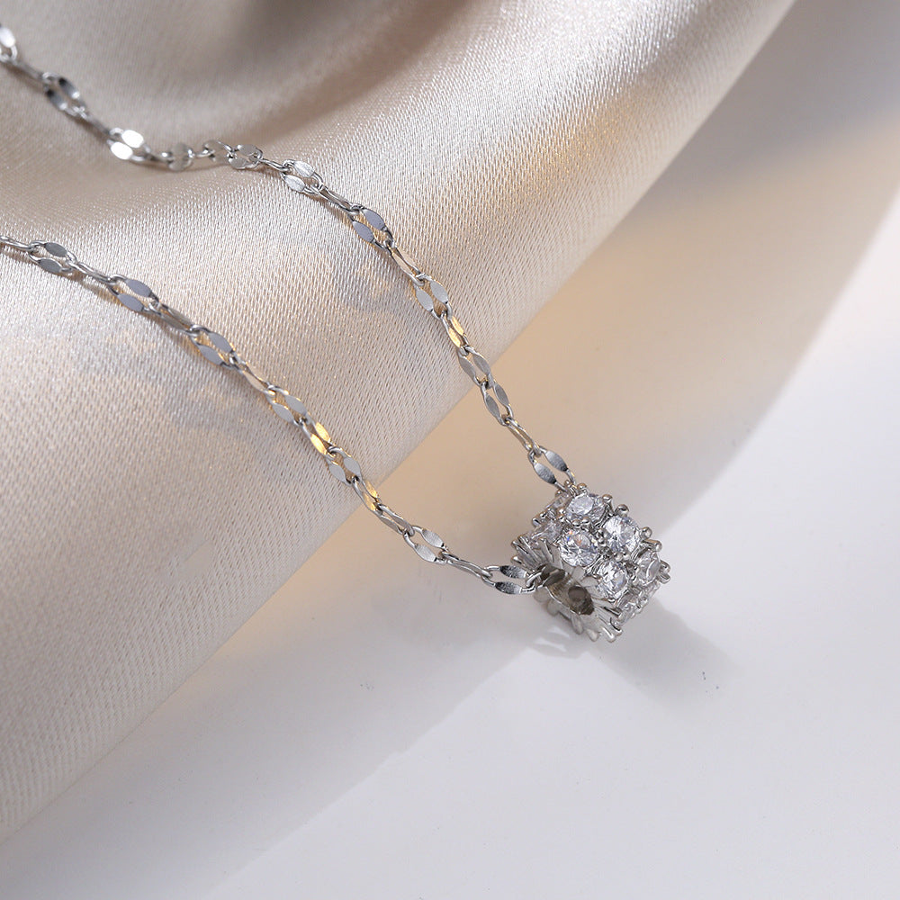 Colliers Mori ronds rétro en diamant à Double rangée pour femmes, Style coréen