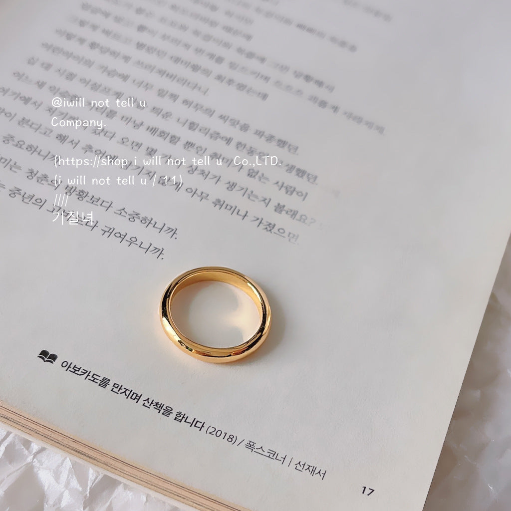 High Sense Copper Plating Glossy Simple Free Size Rings
