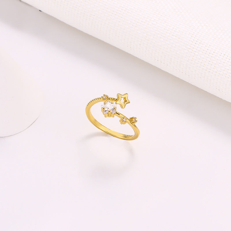 Stars Female Cold Style Personality Trendy Simple Rings